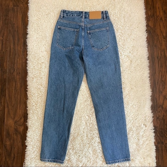 Shein High Rise Mom Jeans Women's Size 26 Medium Wash Blue Tapered Leg - Picture 11 of 11